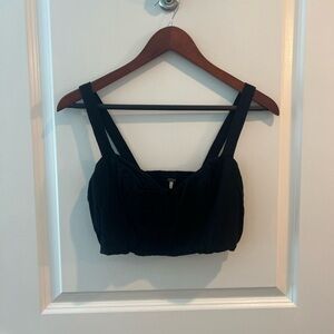 Free People Black Textured Top